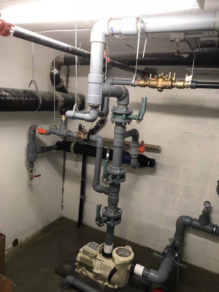 Commercial plumbing system installation